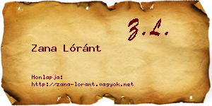 Zana Lóránt névjegykártya
