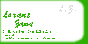 lorant zana business card